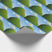 Geburtstags-Strichmännchen jenseits des Berges Geschenkpapier (Ecke)