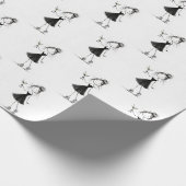 Geburtstags-Strichmännchen-Mädchen mit Martini Geschenkpapier (Ecke)