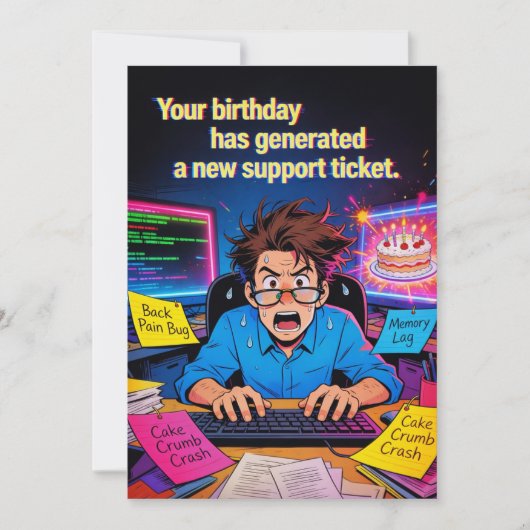 Geburtstags-Support-Ticket Einladung (Vorderseite)