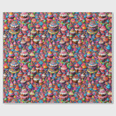 Geburtstags-Süßigkeiten Geschenkpapier (Flach)