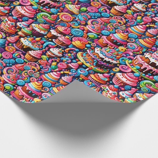 Geburtstags-Süßigkeiten Geschenkpapier (Ecke)