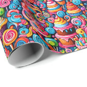 Geburtstags-Süßigkeiten Geschenkpapier (Rolleneckpunkt)