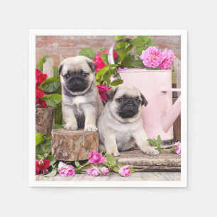 Geburtstags-Sweet Baby-Möpsen Blumenkohl-Party Serviette