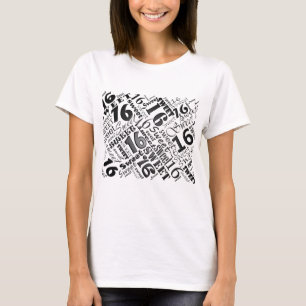 Geburtstags-T-Shirt 16. Geburtstag Black&White T-Shirt