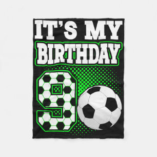 Geburtstags-T-Shirts 9 Fußball Es ist mein 9. Gebu Fleecedecke