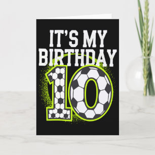 Geburtstags-T-Shirts für Jungen 10 Fußball Es ist Karte