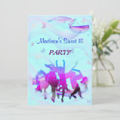 Geburtstags-Tanz-Party Einladung (Stehend Vorderseite)