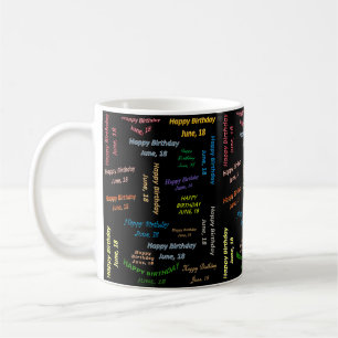 Geburtstags-Tasse 18. Juni Kaffeetasse