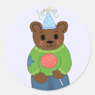 Geburtstags-Teddybär Runder Aufkleber