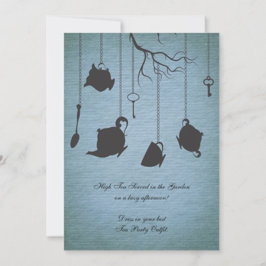 Geburtstags-Tee-Party Einladung (Rückseite)