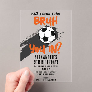 Geburtstags-Teensport-Fußballspiel für Bruh Boys Acryleinladungen