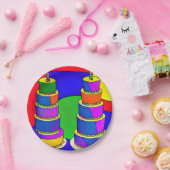 Geburtstags-Teller mit Cake-Design Pappteller (Party)