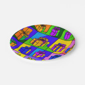 Geburtstags-Teller mit Geschenkdesign Pappteller (Schrägansicht)