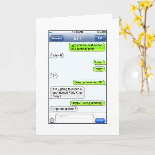 Geburtstags-Text - Spaß Karte (Gelbe Blume)