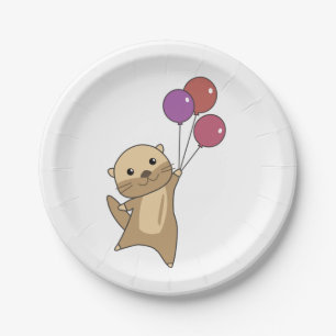 Geburtstags-Tierreich Niedlicher Otter für Kinder Pappteller