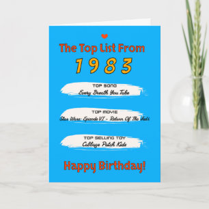 Geburtstags-Top-Liste 1983 Karte