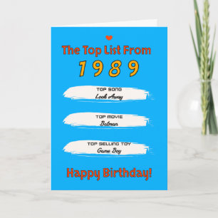 Geburtstags-Top-Liste 1989 Karte