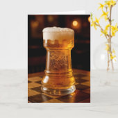 Geburtstags-Turm-Schachfigur-Bierglas Karte (Gelbe Blume)