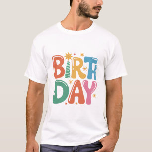 Geburtstags-Typografie-T-Shirt-Design mit transpar T-Shirt