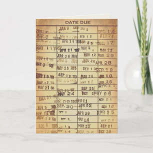 Geburtstags-Vintage-Bibliothekskarte Karte