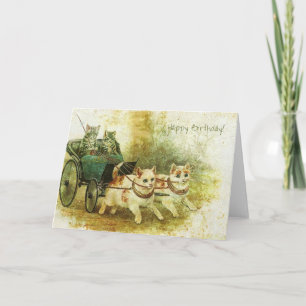 Geburtstags Vintage Katzen Karte