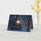 Geburtstags-Vintage-Schneezug Karte (Gelbe Blume)