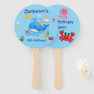 Geburtstags-Wal-Themen-Sommerparty für Kinder Fächer