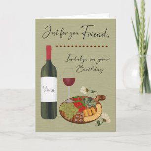 Geburtstags-Wein- und Charcuterie-Board Karte