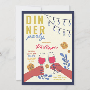Geburtstags-Weinprobe-Lunch mit Freunden zum Abend Einladung