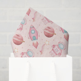 Geburtstags-Weltraum Mädchen Rosa Astronautin Seidenpapier
