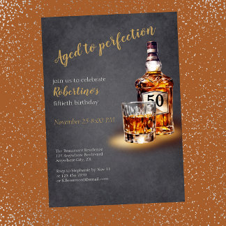Geburtstags-Whiskey für Männer zum 50. Geburtstag, Einladung