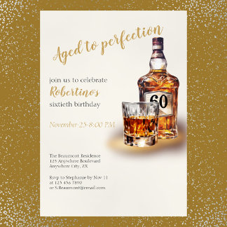Geburtstags-Whiskey für Männer zum 60. Geburtstag, Einladung