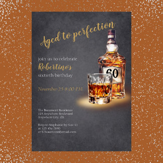 Geburtstags-Whiskey für Männer zum 60. Geburtstag, Einladung