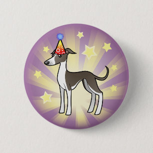 Geburtstags-Windhund/Whippet/italienischer Button