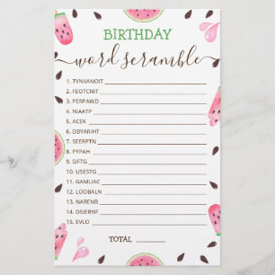 Geburtstags-Wortspiel mit Answer Watermelon