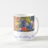 Geburtstags-Wünsche! Texas-Wildblumen-Tasse Kaffeetasse (VorderseiteRechts)