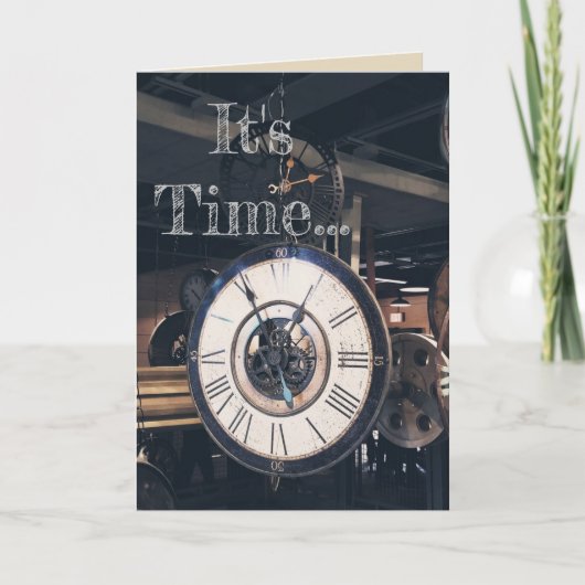 Geburtstags-Zeit Karte (Vorderseite)