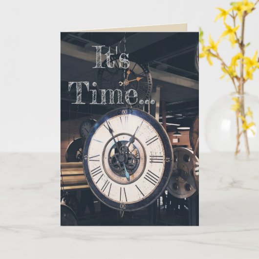 Geburtstags-Zeit Karte (Gelbe Blume)