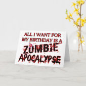 Geburtstags-Zombie-Apokalypse Karte (Gelbe Blume)