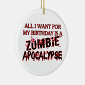 Geburtstags-Zombie-Apokalypse Keramikornament (Rechts)
