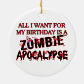 Geburtstags-Zombie-Apokalypse Keramikornament (Hinten)