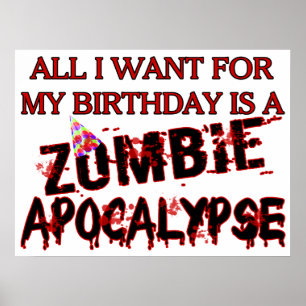 Geburtstags-Zombie-Apokalypse Poster