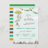 Geburtstagsabenteuer, Affen, Berge Geburtstag Einladung (Vorne/Hinten)