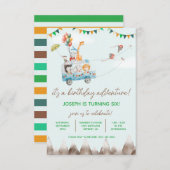 Geburtstagsabenteuer, fliegende Tiere, Geburtstag Einladung (Vorne/Hinten)