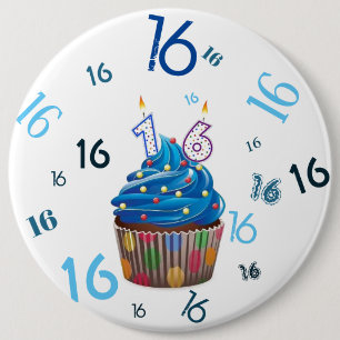 Geburtstagsabzeichen - Cupcake 16 Button