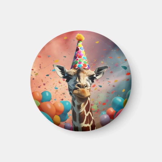 Geburtstagsabzeichen Giraffe, Magnet, Spaß Magnet (Vorne)