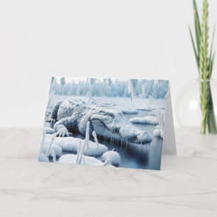 Geburtstagsalligator im Snowy-Sumpf Karte