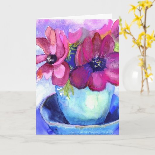 Geburtstagsanemonen Karte (Gelbe Blume)