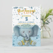 Geburtstagsankündigung eines kleinen Elefanten Ankündigung (Stehend Vorderseite)