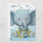 Geburtstagsankündigung eines kleinen Elefanten Ankündigung (Rückseite)